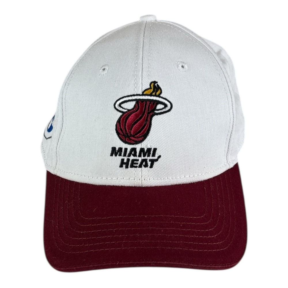 Miami Heat BMW NBA Hat Strapback White Red Adjustable
